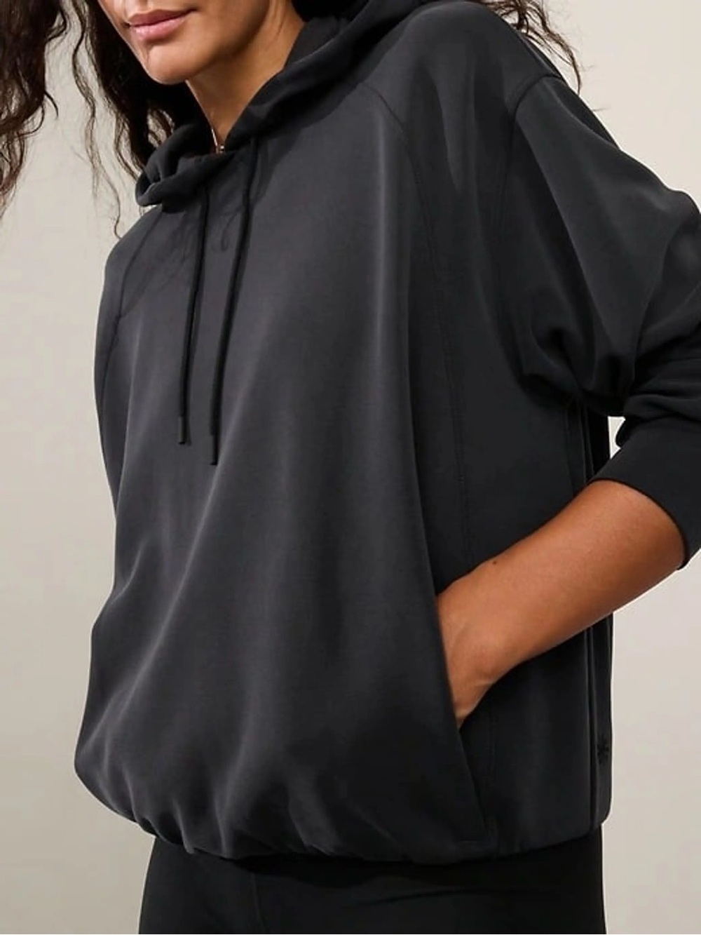 Athleta seasoft bubble hem drawstring hoodie